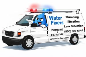 Water Fixers emergency plumber van in Santa Maria CA responding to service call
