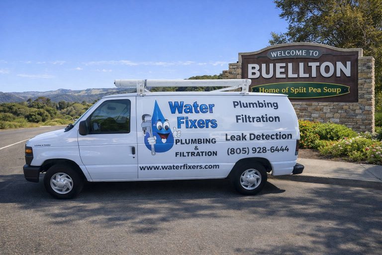 Water Fixers Plumbing & Filtration service van providing plumbing services in Buellton CA
