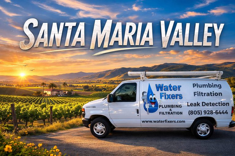 Water Fixers Plumbing & Filtration service van providing plumbing services in the Santa Maria Valley