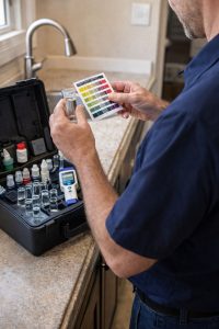 professional water testing service analyzing water quality in Santa Maria Central Coast home