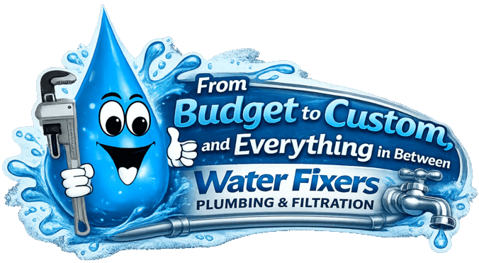 Decorative Water Fixers banner graphic for water softener system options
