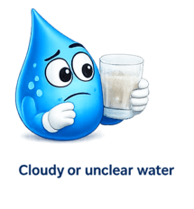Cloudy or unclear drinking water from reverse osmosis system