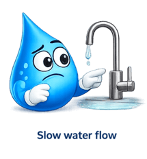 Reverse osmosis system slow water flow from faucet