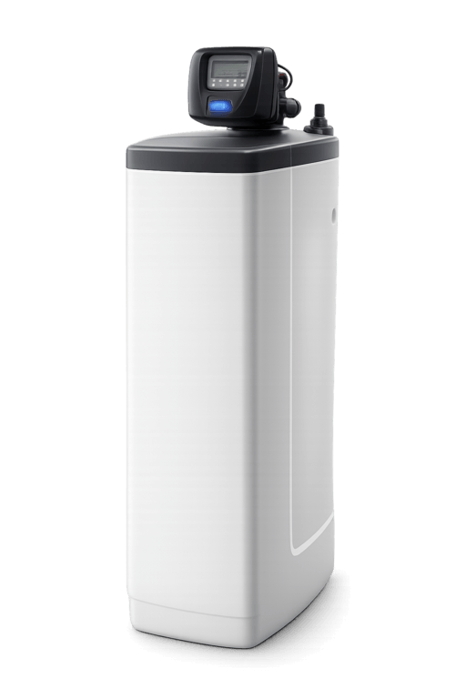 SoftFlo SEC water softener system isolated on a light background