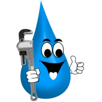 Water Fixers mascot holding a pipe wrench