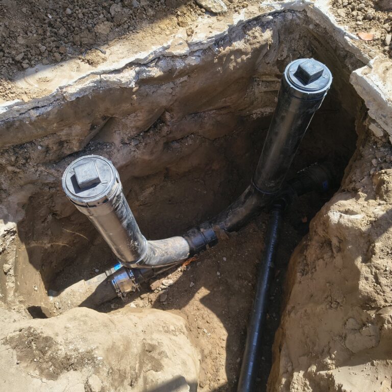 Sewer cleanout excavation and repair