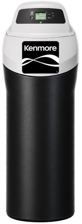 Black Kenmore cabinet-style water softener