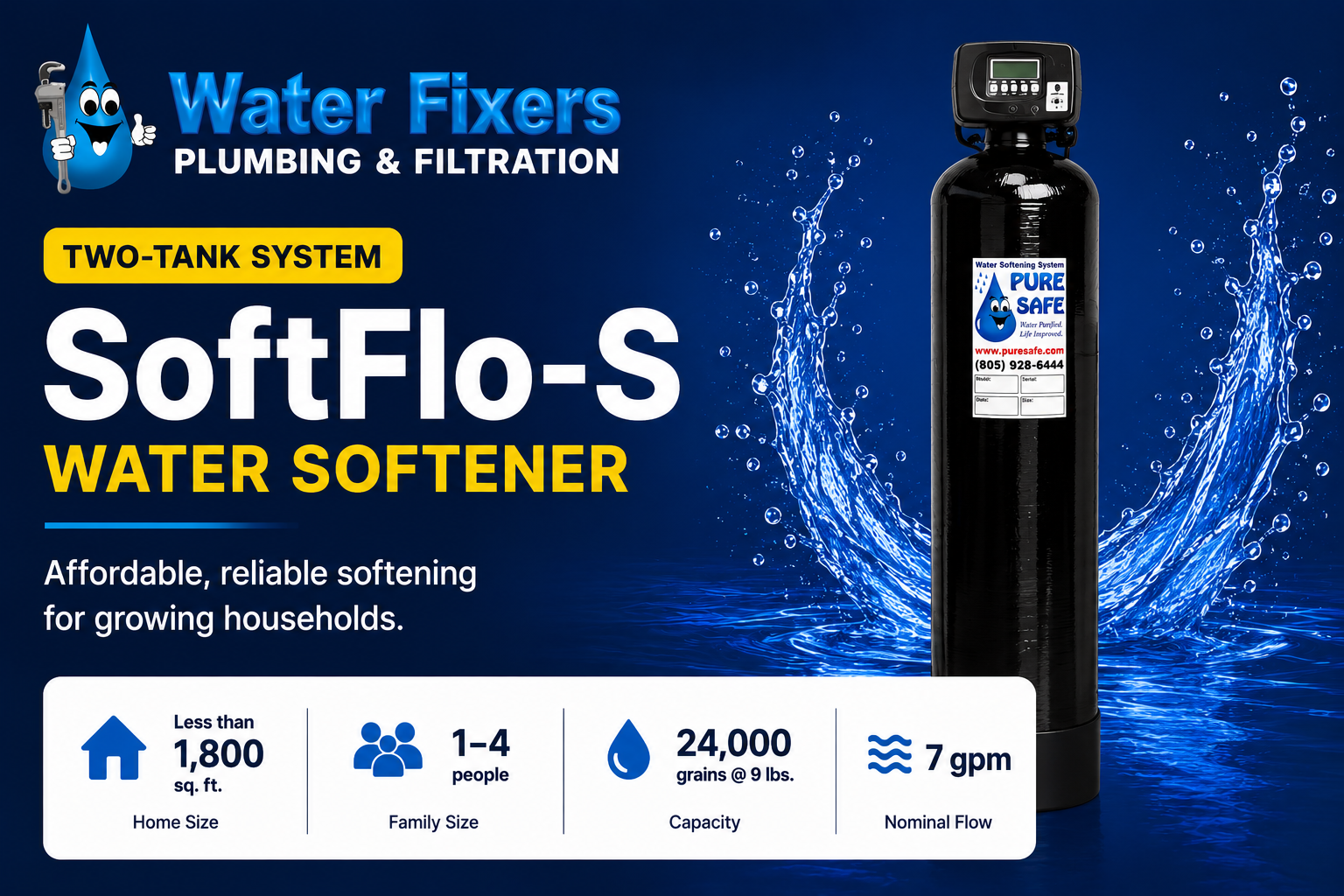 SoftFlo-S water softener by Water Fixers Plumbing & Filtration