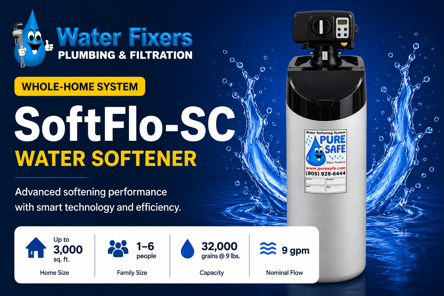 SoftFlo-C water softener by Water Fixers Plumbing & Filtration