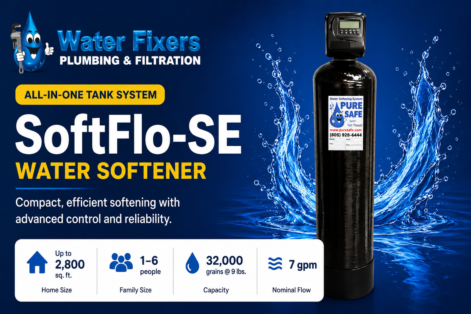 SoftFlo-SE water softener by Water Fixers Plumbing & Filtration