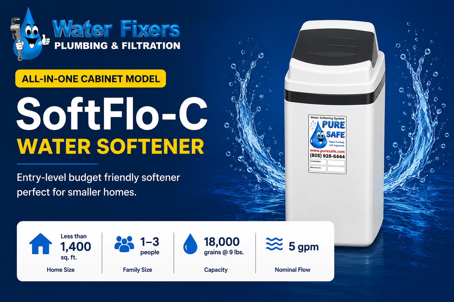 SoftFlo-SEC high-efficiency water softener by Water Fixers Plumbing & Filtration