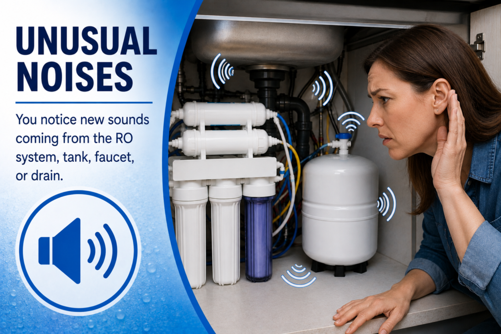 Reverse osmosis system making unusual noises under a kitchen sink