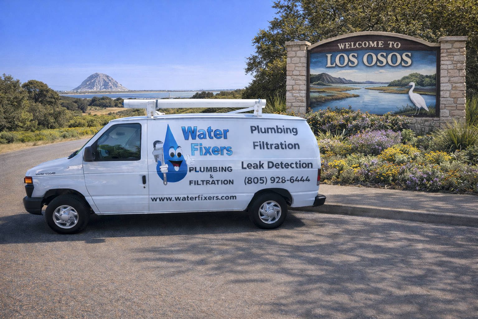 Water Fixers service van in the Los Osos service area