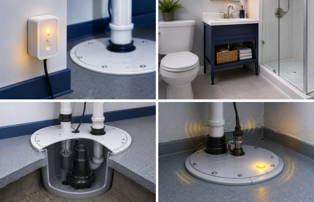 Common sewage ejector pump problems including alarm, backup and pump system issues