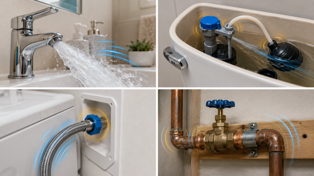 Common signs of excessive water pressure in a home plumbing system