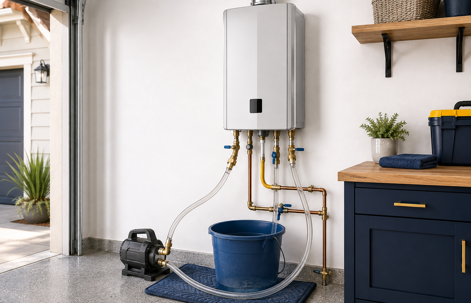 Tankless water heater descaling process