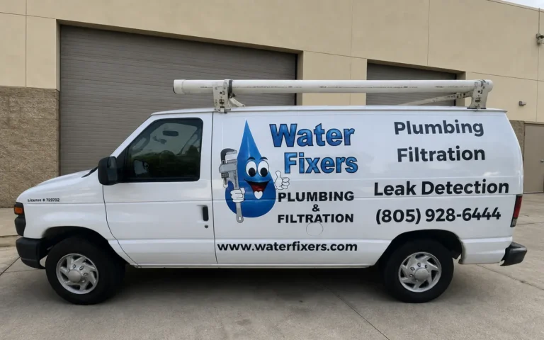 Water Fixers service van at a commercial property on the California Central Coast