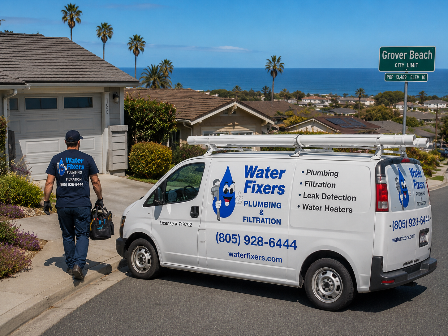 Water Fixers residential service context for Grover Beach, California