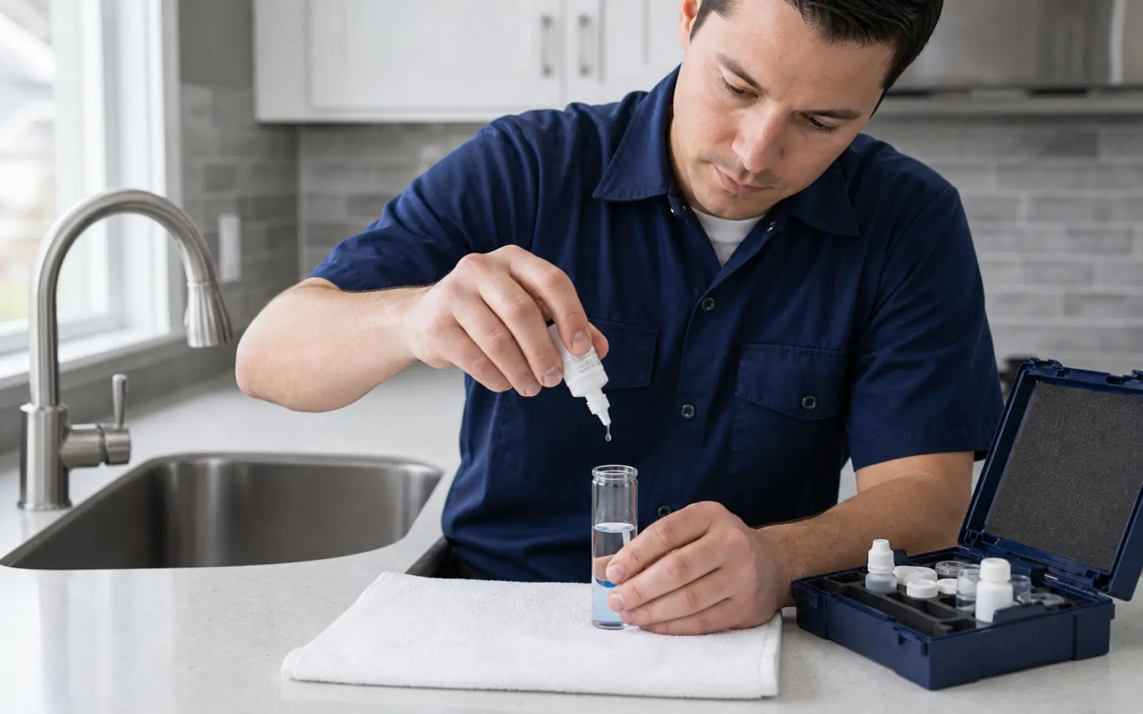Water hardness testing before water softener selection