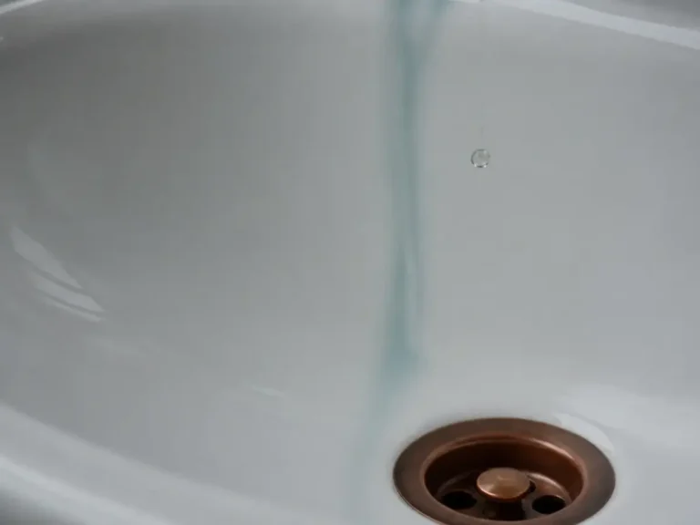 Faint blue-green staining that may point to low-pH water.