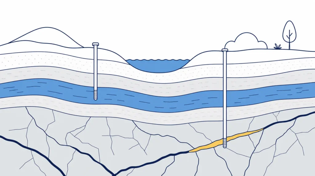 Minerals in rock can affect groundwater, and wells at different depths can differ.