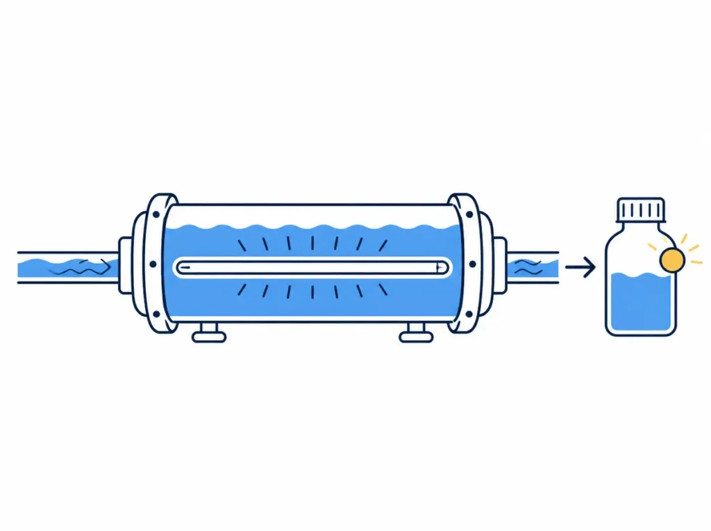 Ultraviolet disinfection concept with retesting after treatment.