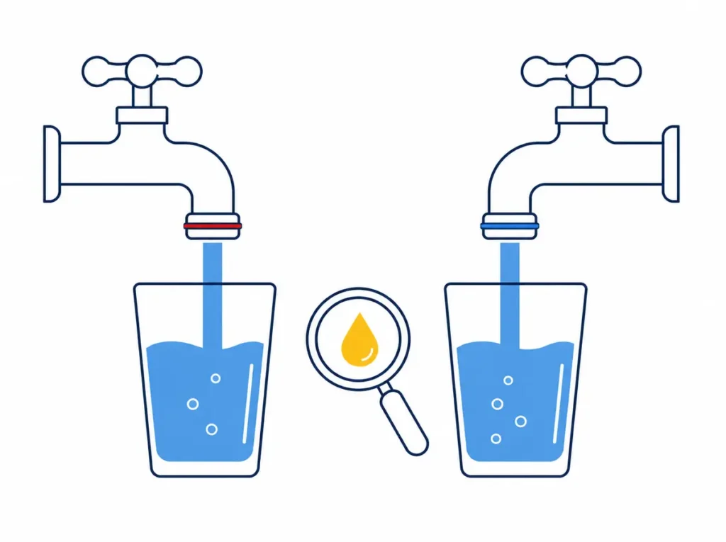 Comparing hot and cold water helps narrow the odor source before testing.
