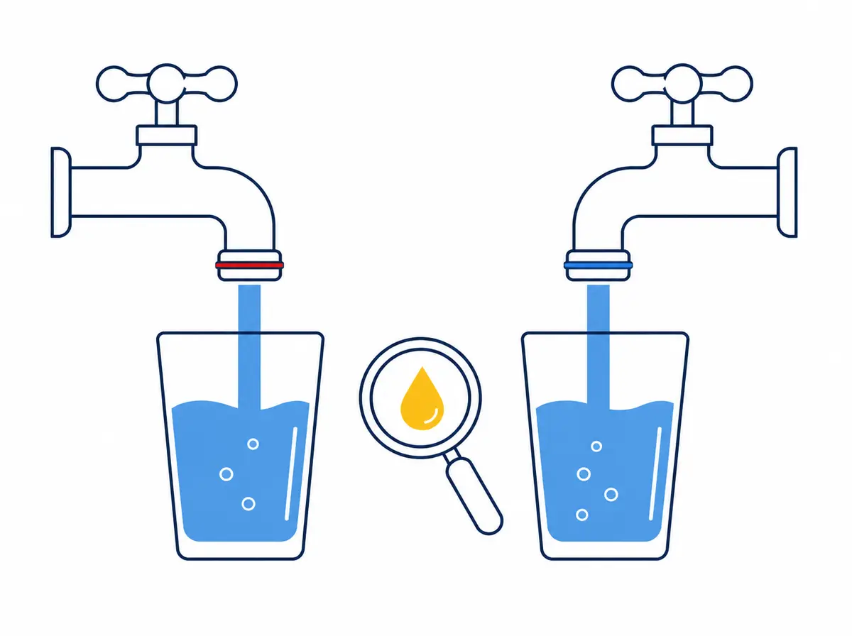 Comparing hot and cold water helps narrow the odor source before testing