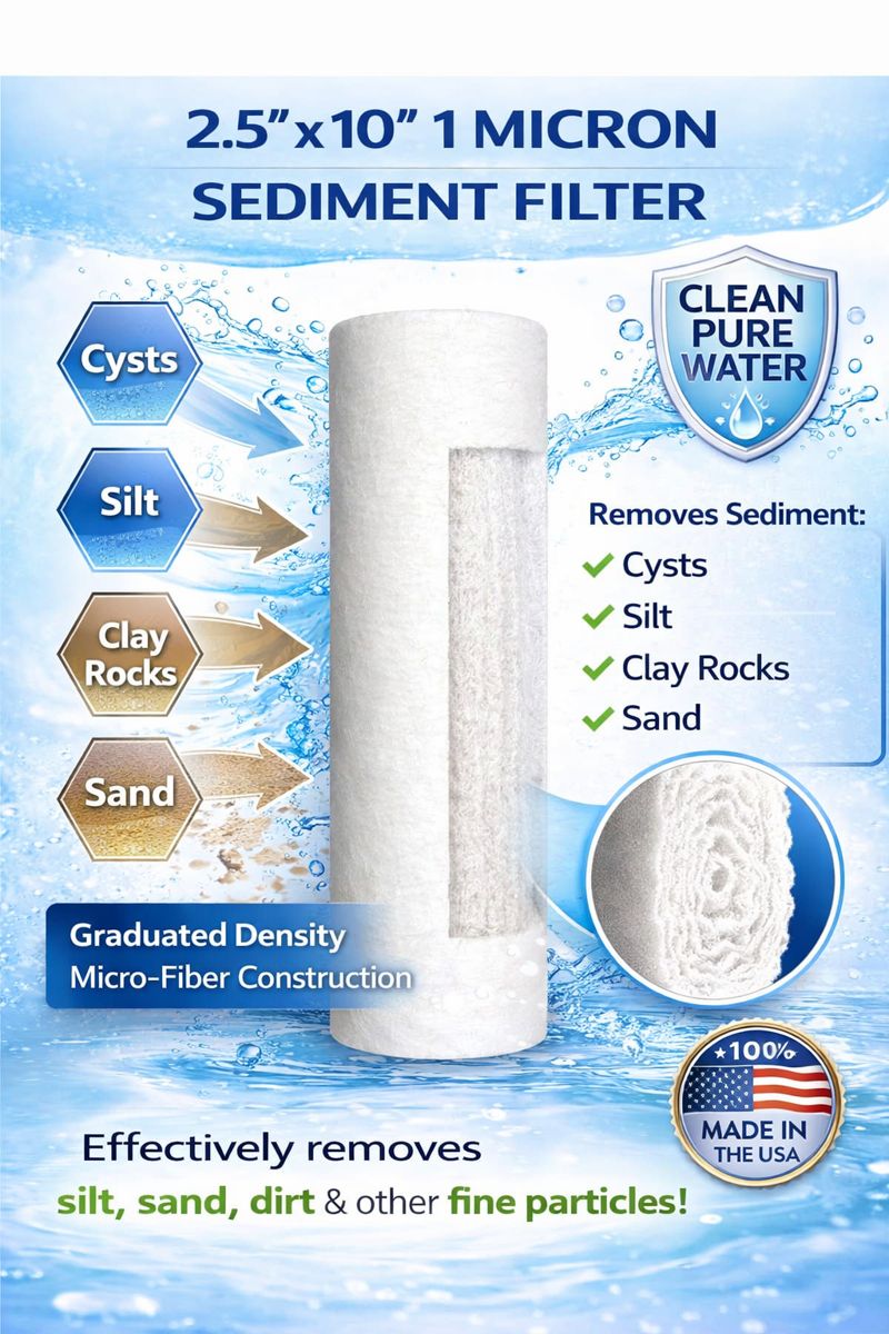 Water Fixers 1-micron sediment filter information