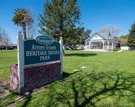 Heritage Square Park sign and gazebo in Arroyo Grande, California