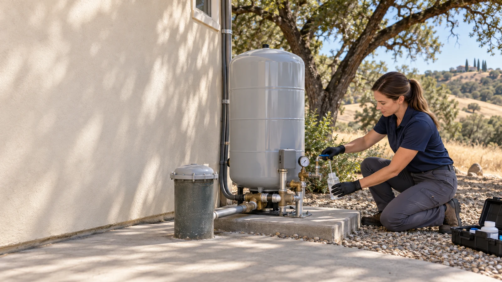 Water Fixers well-water service at a private-well property in the Atascadero area