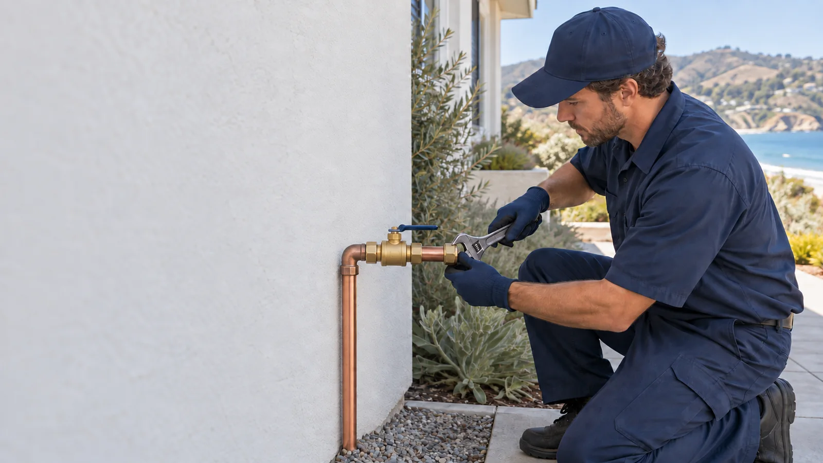 Residential water shutoff valve service in Avila Beach
