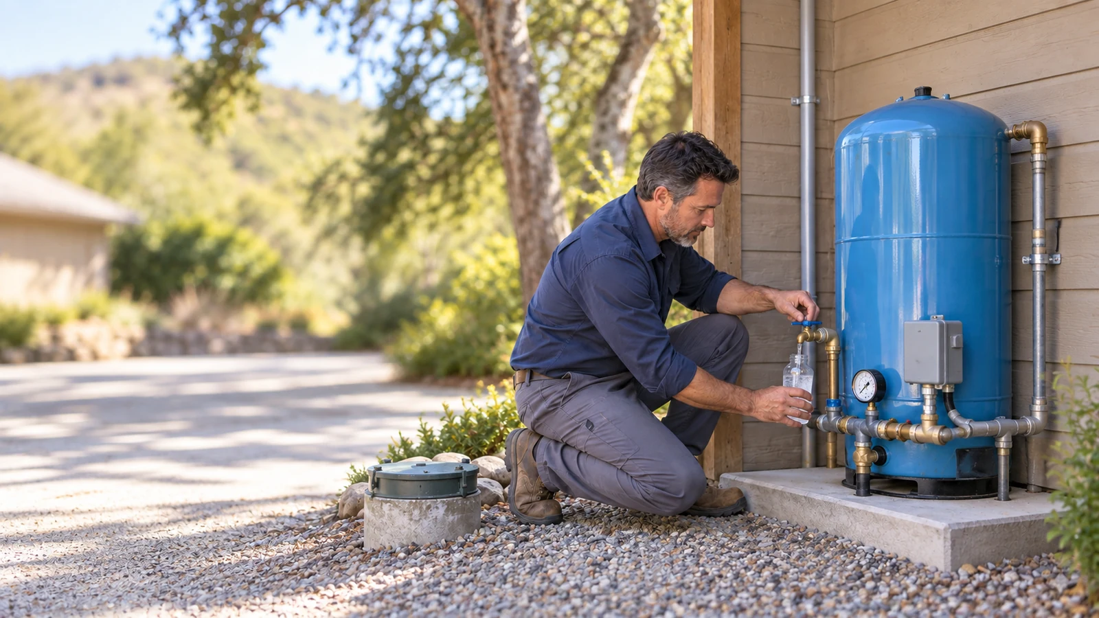 Water Fixers well-water service at a confirmed private-well property in the Avila Beach area