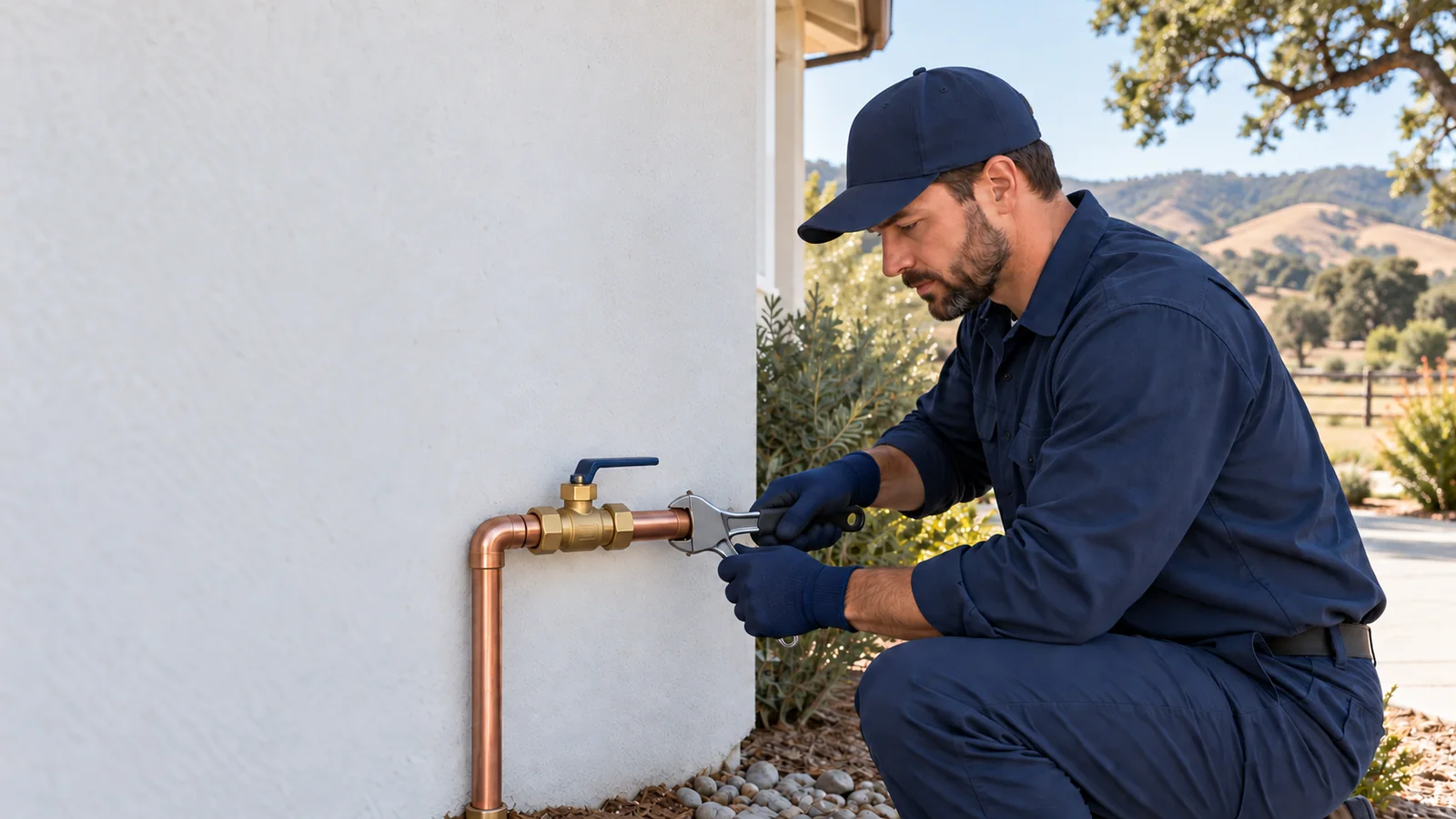 Residential water shutoff valve service in Buellton