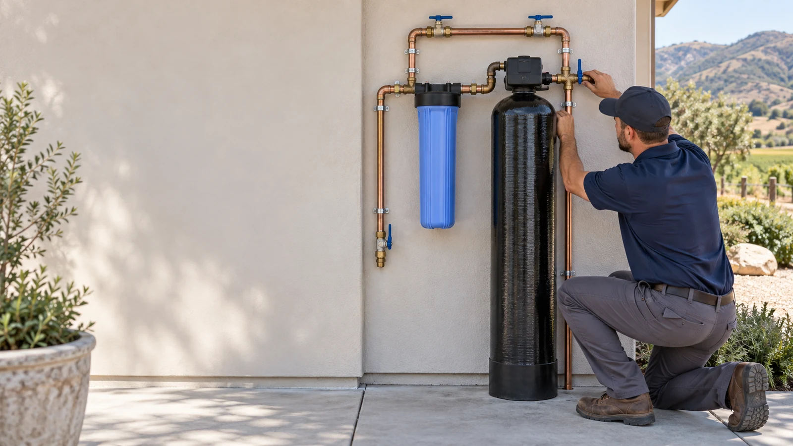 Whole house water filtration system installed at a Buellton, California home