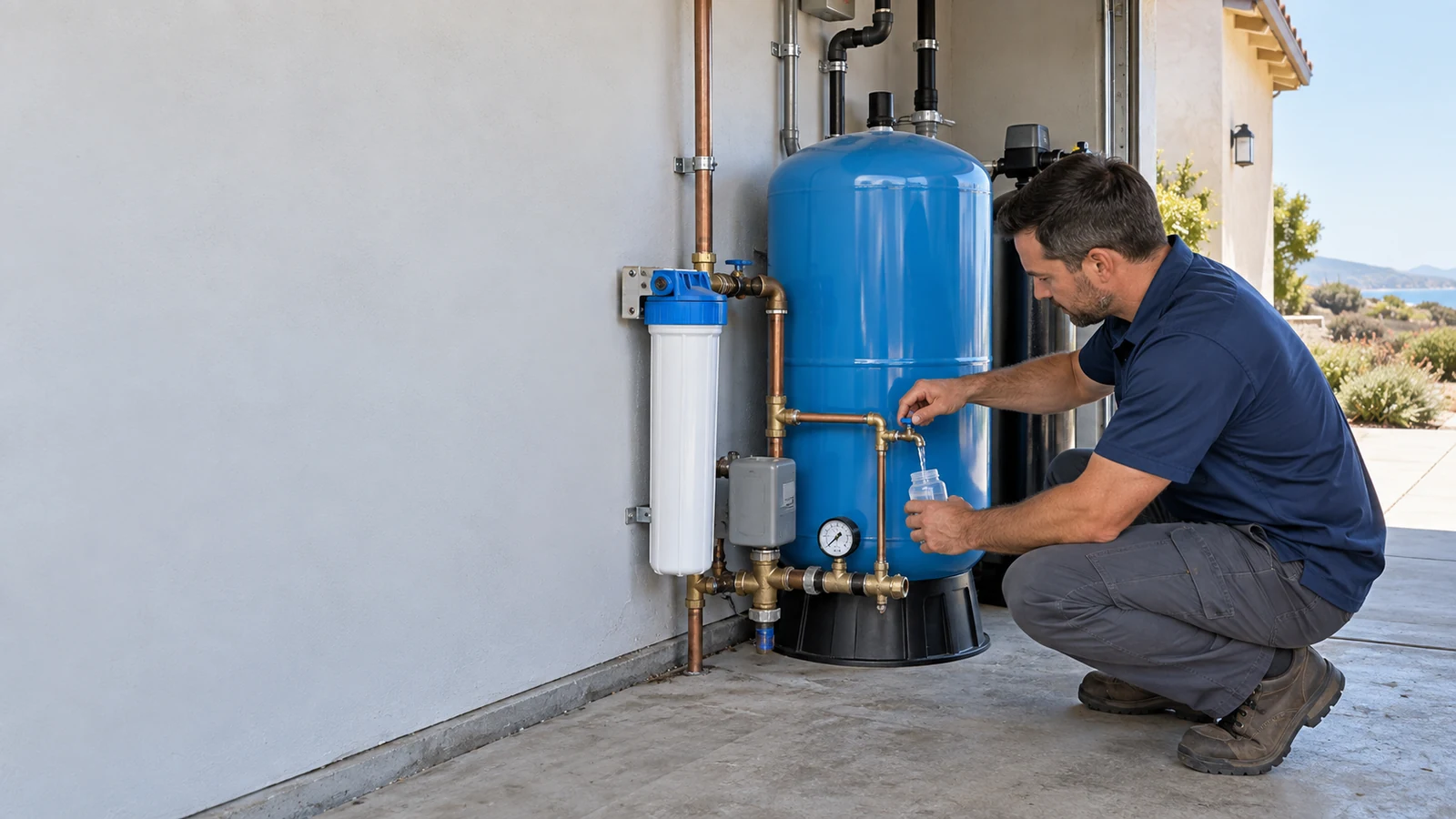 Water Fixers well-water service at a private-well property in the Grover Beach area