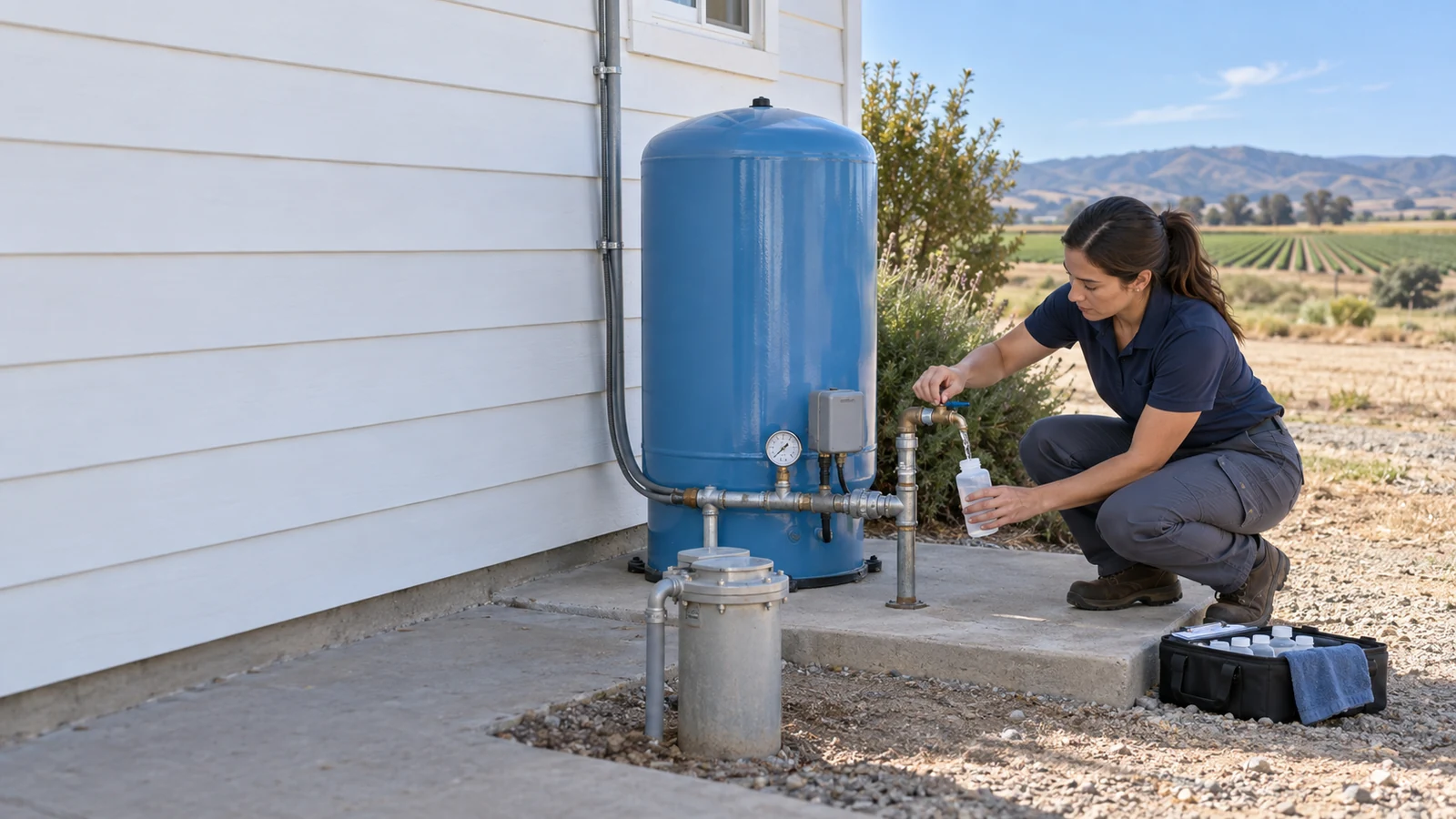 Water Fixers well-water service at a private-well property in the Guadalupe area