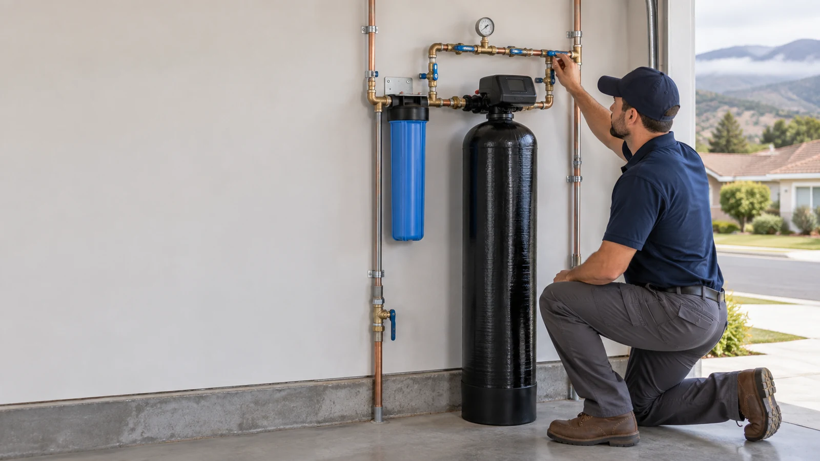 Whole house water filtration system installed at a Lompoc, California home