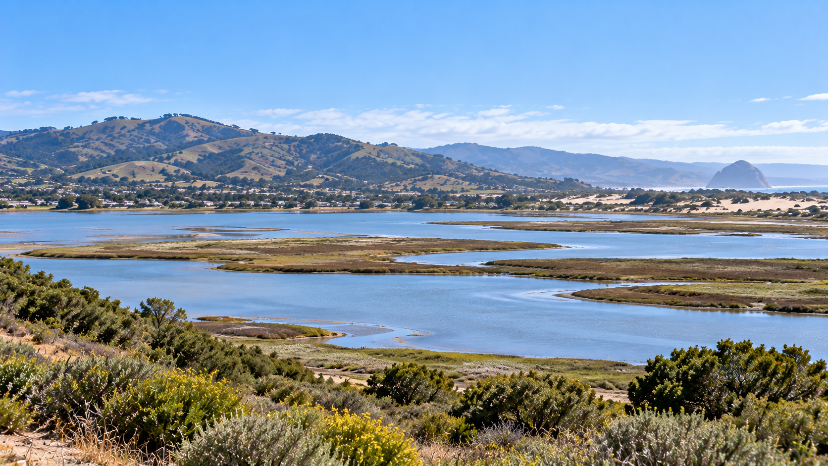 Los Osos estuary and surrounding coastal hills