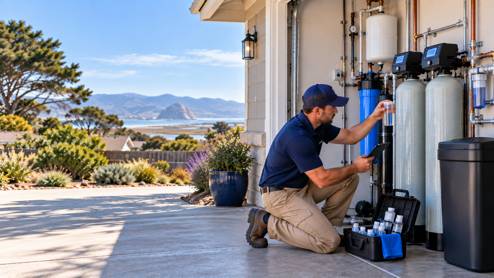 Water treatment service illustration for a Los Osos home