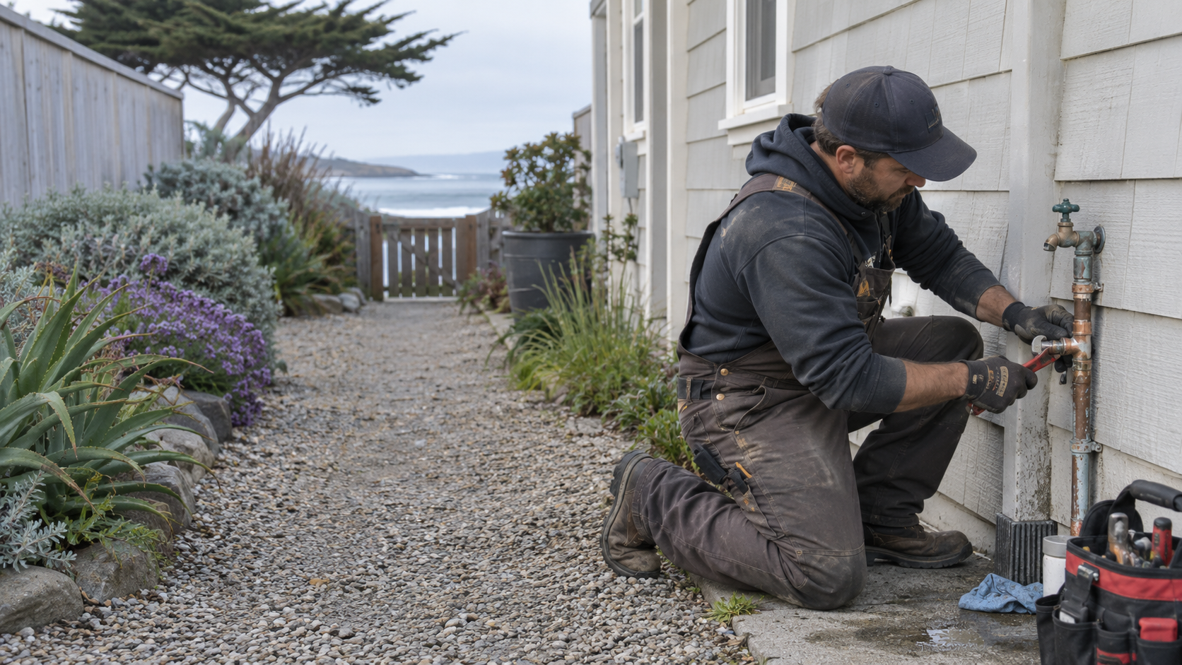 Water Fixers emergency plumber responding to an urgent residential plumbing problem in Morro Bay, California