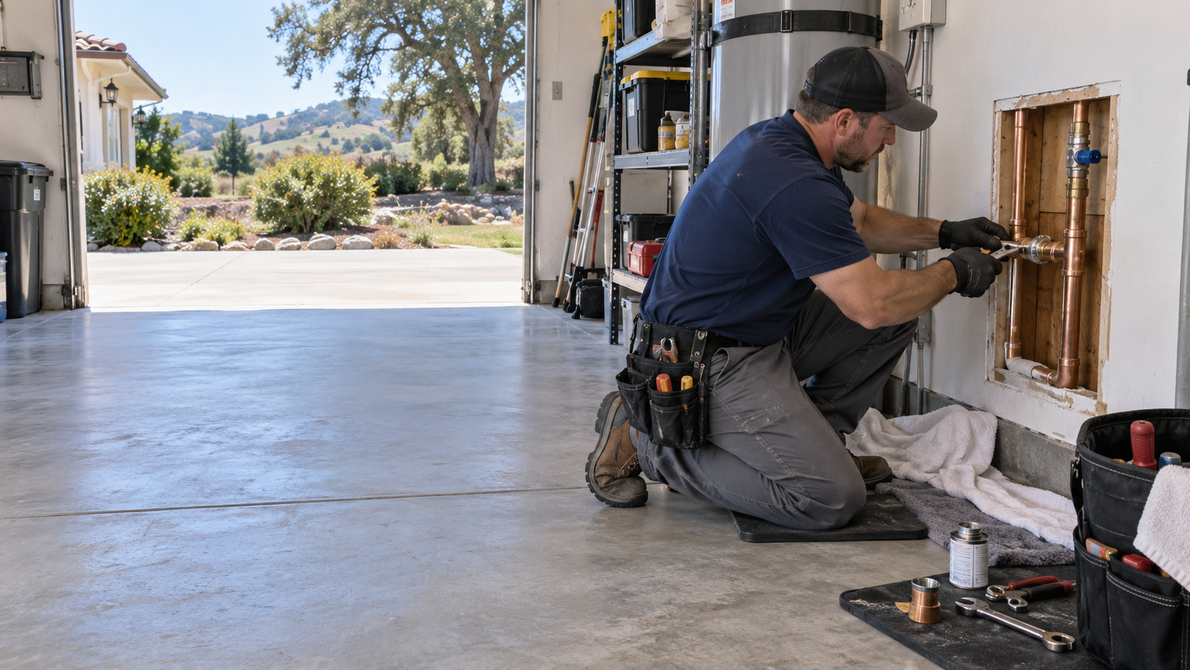 Water Fixers emergency plumber responding to an urgent residential plumbing problem in Nipomo, California
