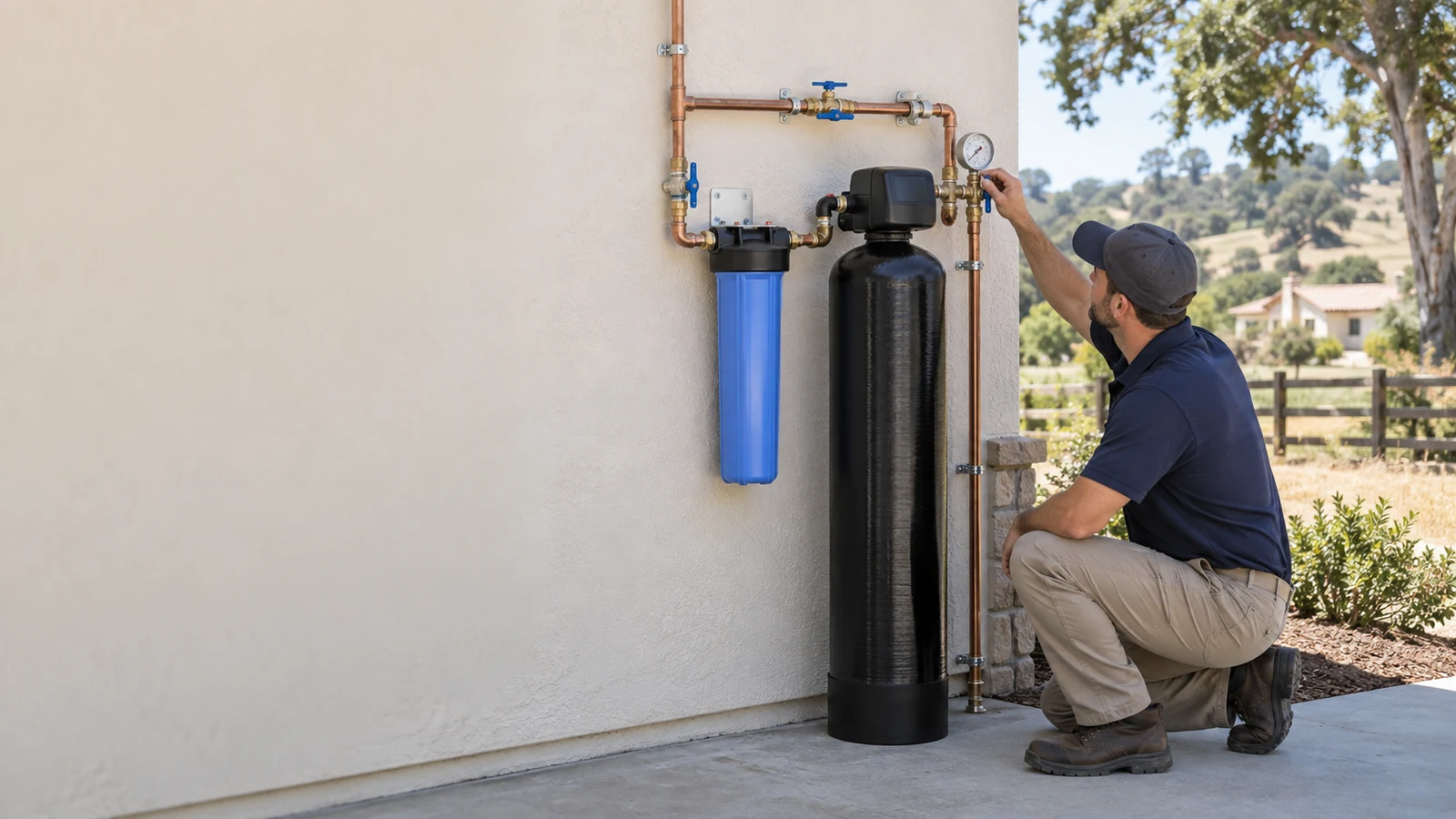 Whole house water filtration system installed at a Nipomo, California home