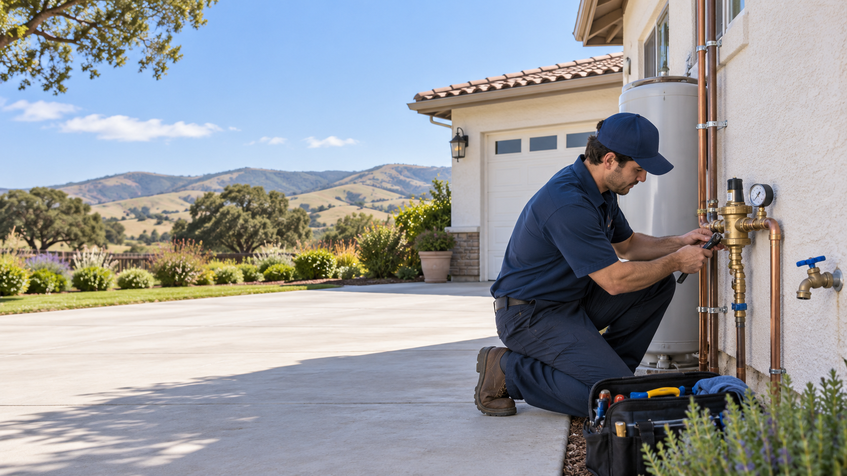 Professional residential plumbing service at an Orcutt, California home