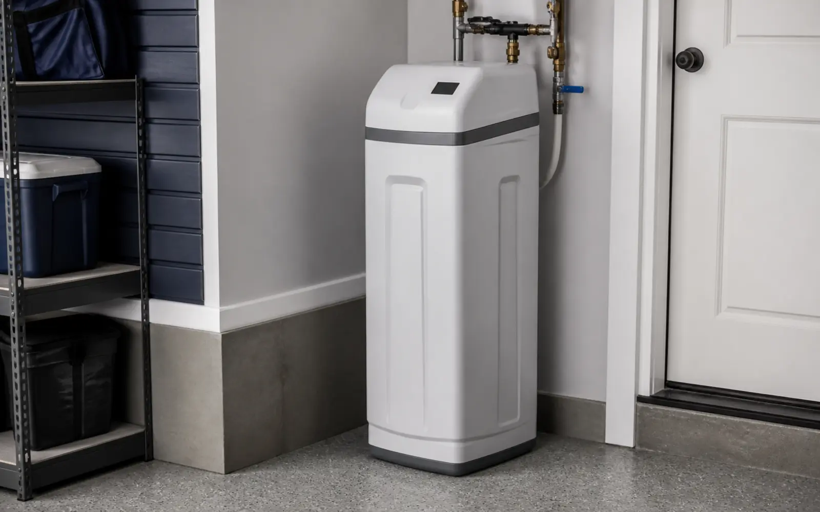 Retail appliance-style cabinet water softener