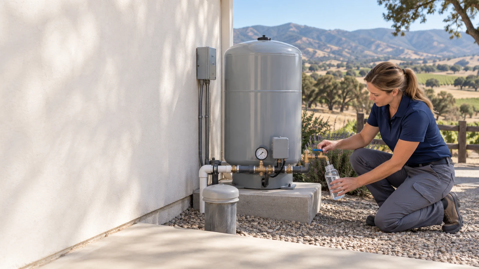 Water Fixers well-water service at a private-well property in the San Luis Obispo area