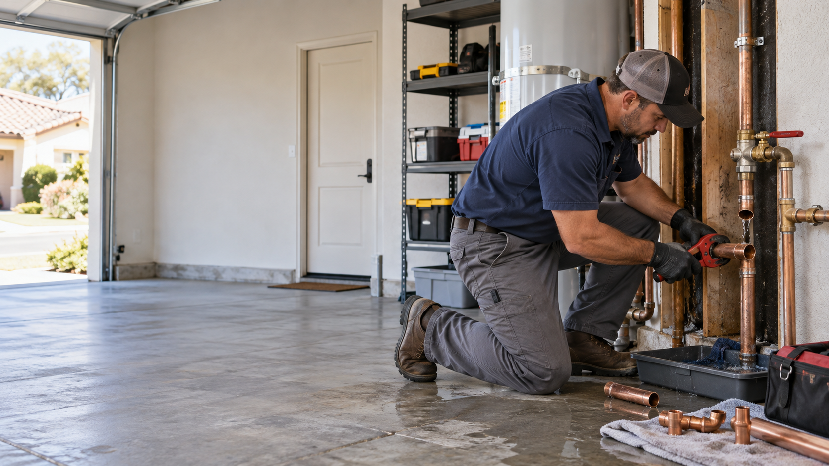 Water Fixers emergency plumber responding to an urgent residential plumbing problem in Santa Maria, California