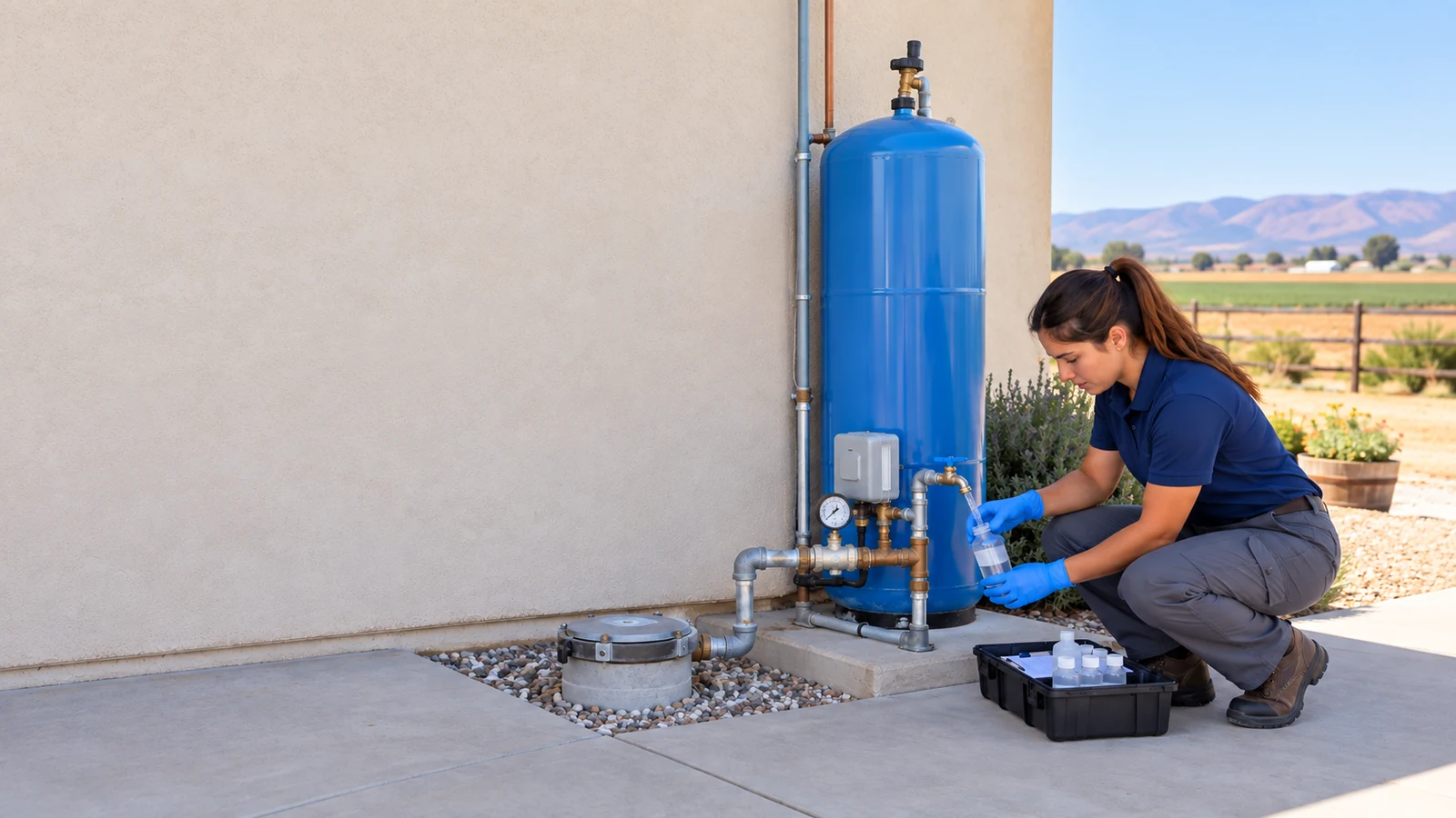 Water Fixers well-water service at a private-well property in the Santa Maria area