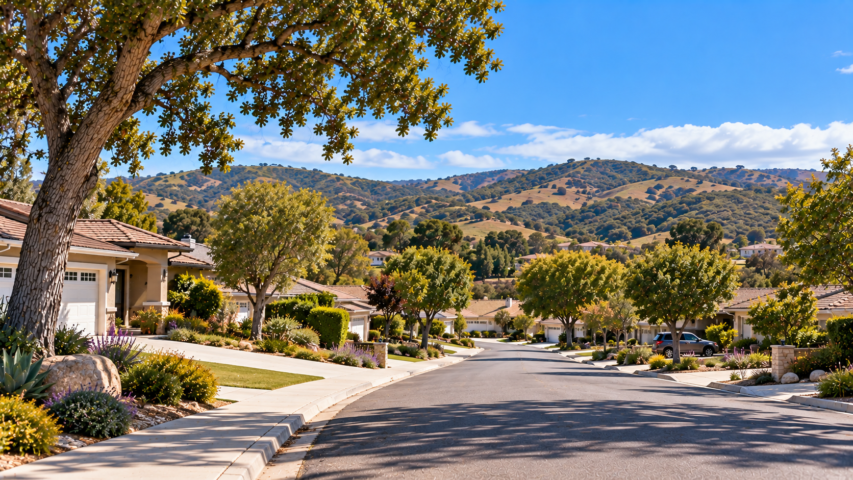 Vandenberg Village homes with surrounding Central Coast hills