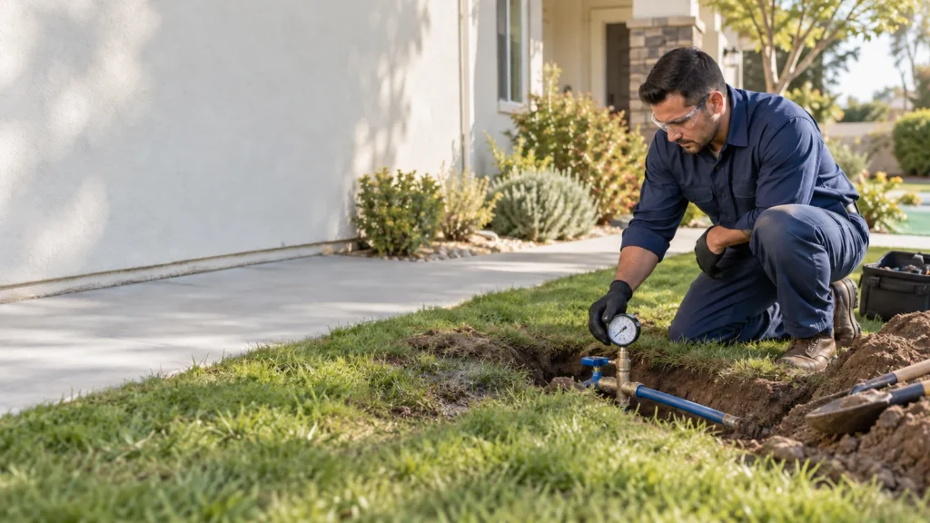 Water line warning signs and diagnosis for a Lompoc property
